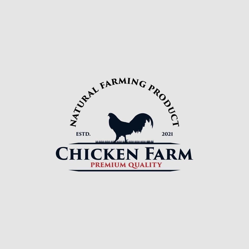 Hühnerfarm Premium-Logo-Design vektor