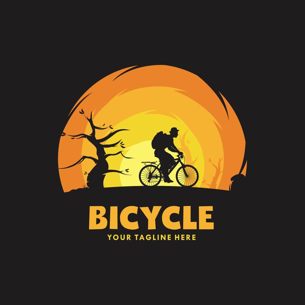 Mann Radfahren Illustration Logo-Design-Vorlage vektor