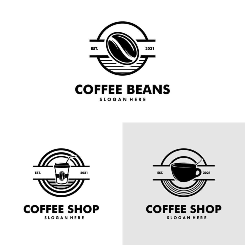 Coffee-Shop-Illustration-Design-Elemente Vintage-Vektor vektor