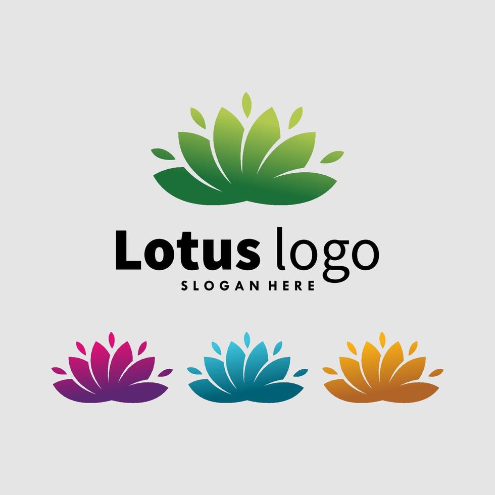 uppsättning av lotus blomma logotyp design vektor