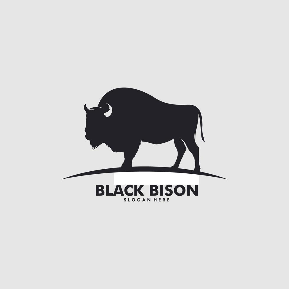 bra vild bison enkel platt logotyp design begrepp vektor