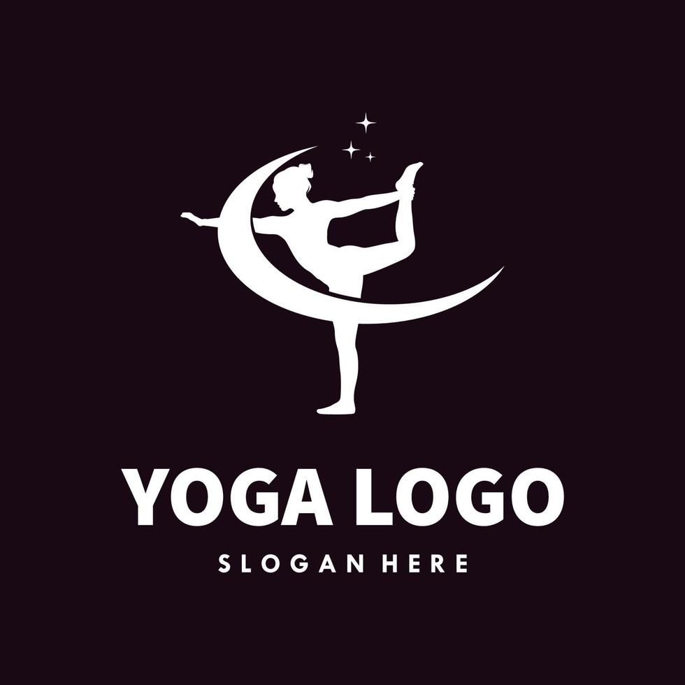 yoga logotyp mall design premie vektor