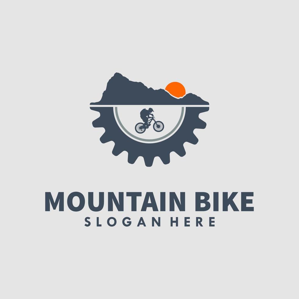 berg cykel logotyp design vektor