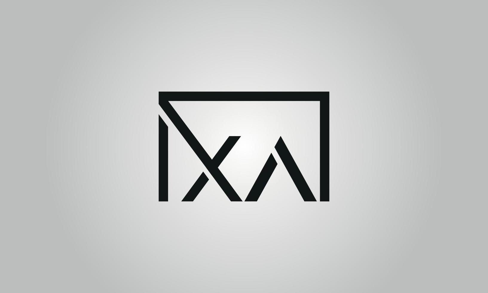 buchstabe xa logo design. xa-Logo mit quadratischer Form in schwarzen Farben Vektor kostenlose Vektorvorlage.