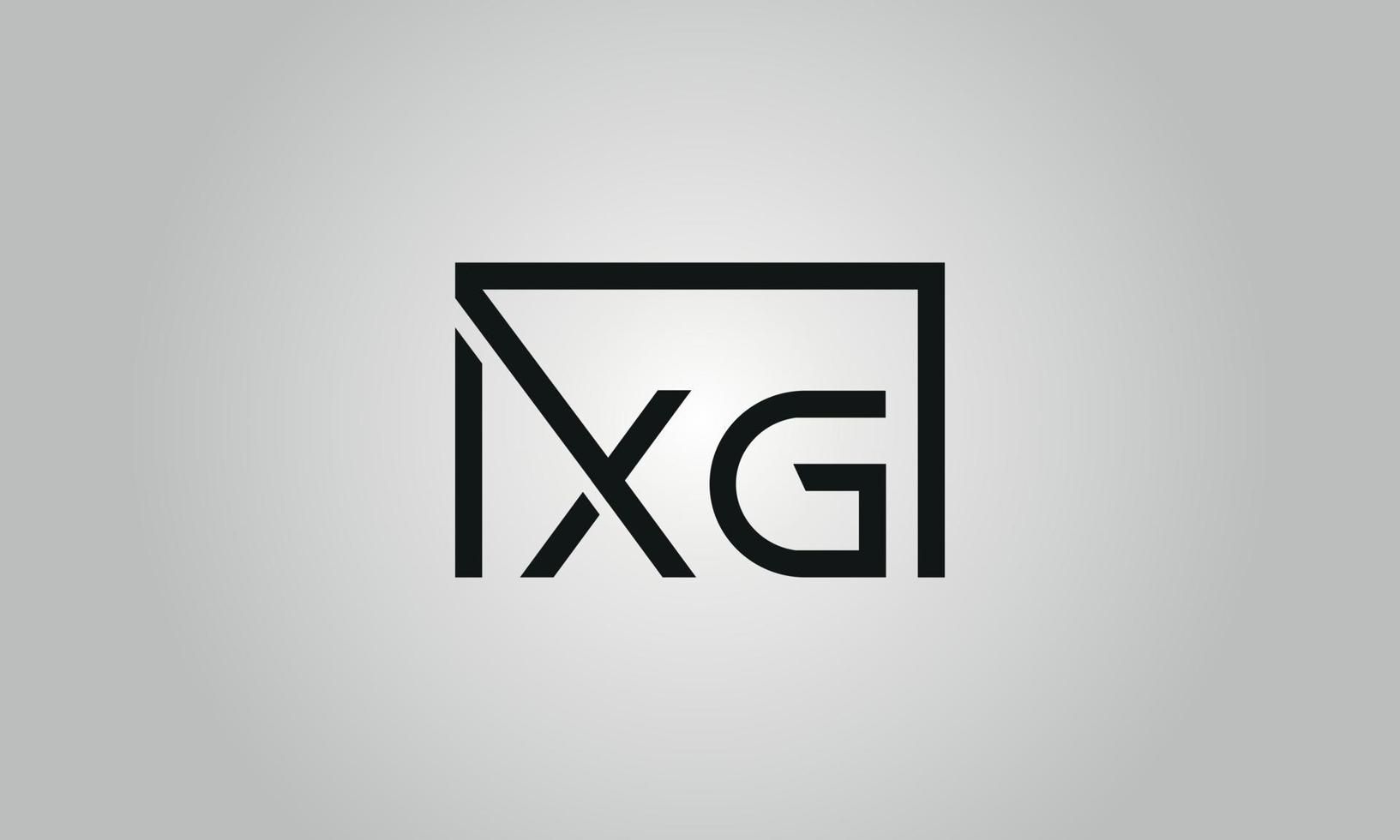 Buchstabe xg-Logo-Design. xg-Logo mit quadratischer Form in schwarzen Farben Vektor kostenlose Vektorvorlage.