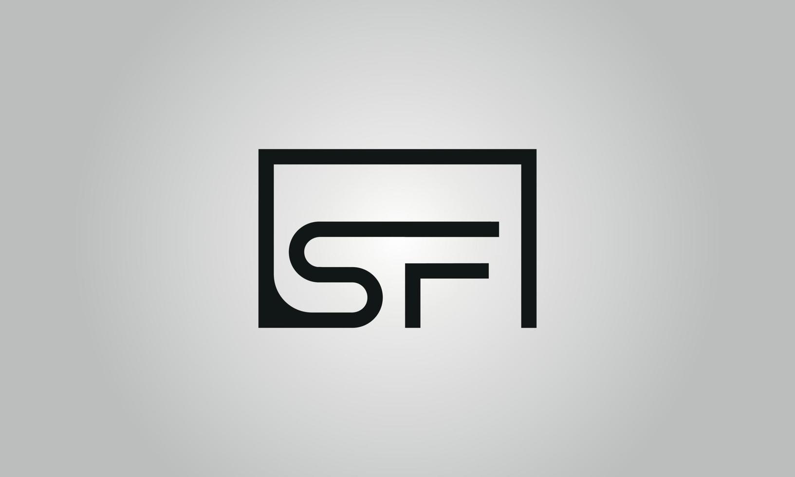 Buchstabe sf-Logo-Design. sf-Logo mit quadratischer Form in schwarzen Farben Vektor kostenlose Vektorvorlage.