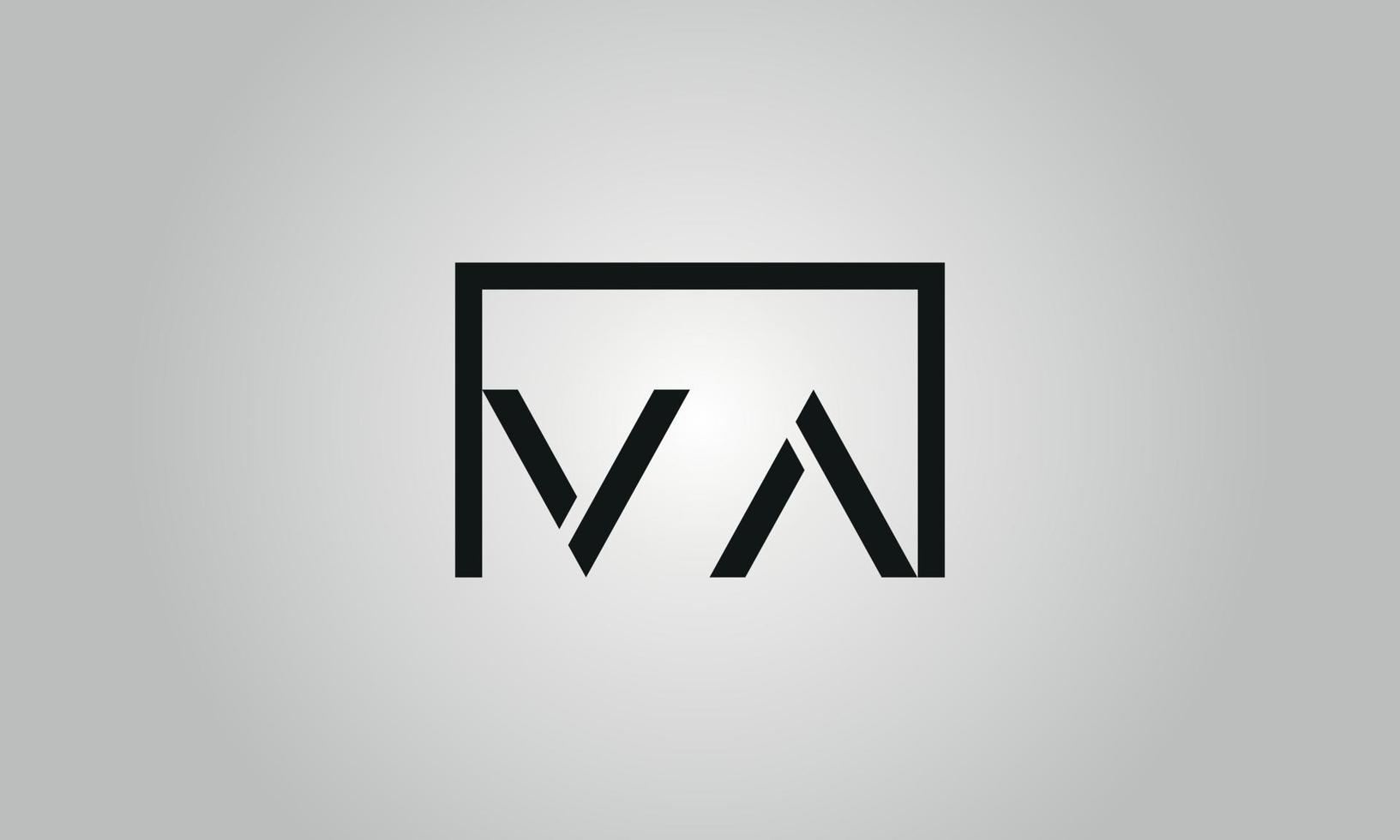 Buchstabe va-Logo-Design. va-Logo mit quadratischer Form in schwarzen Farben Vektor kostenlose Vektorvorlage.