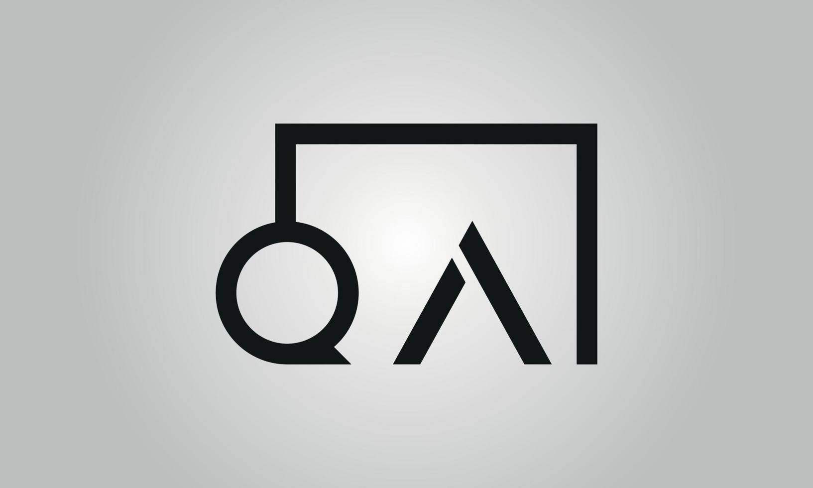Buchstabe Q Logo-Design. qa-Logo mit quadratischer Form in schwarzen Farben Vektor kostenlose Vektorvorlage.