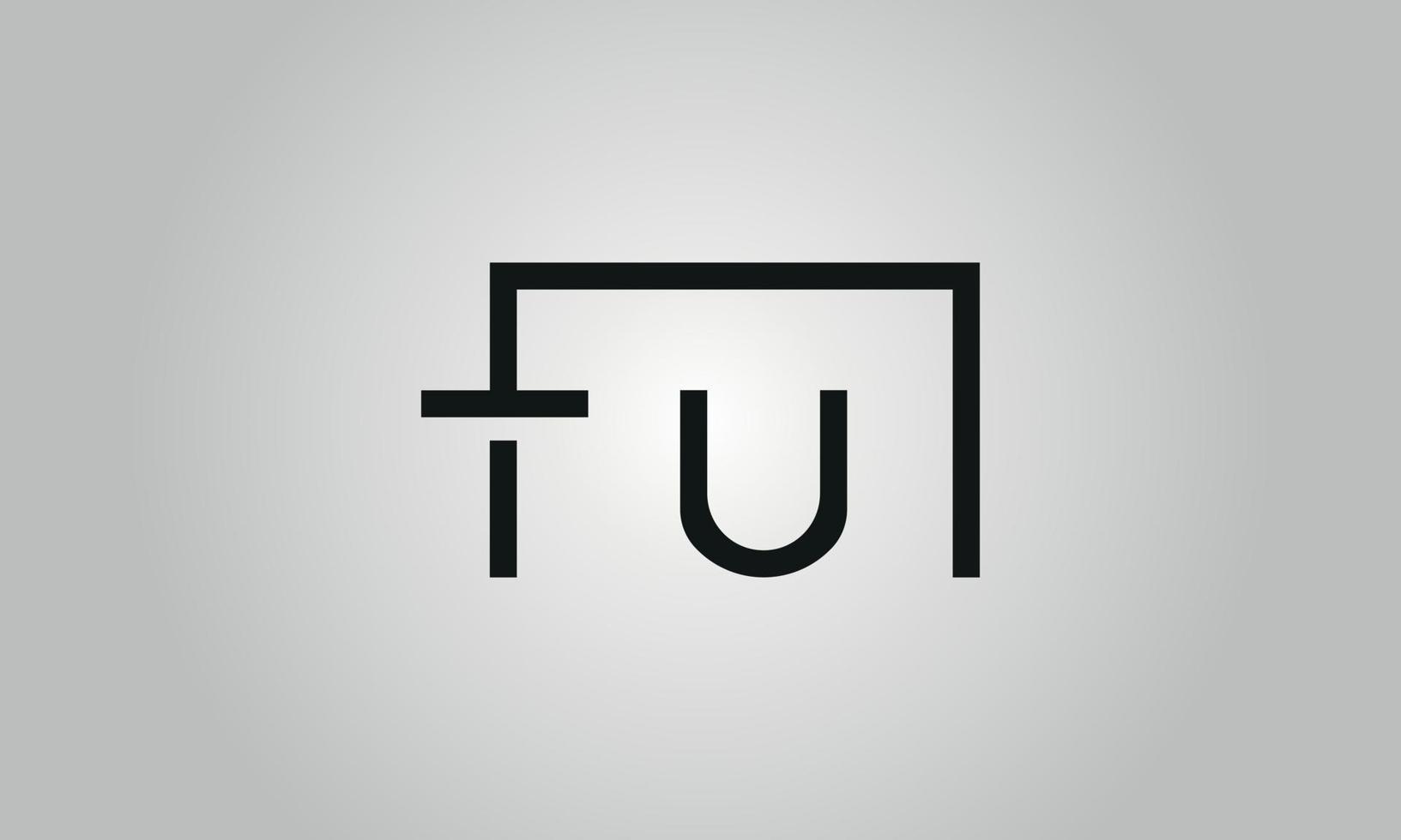 Buchstabe tu Logo-Design. tu-Logo mit quadratischer Form in schwarzen Farben Vektor kostenlose Vektorvorlage.