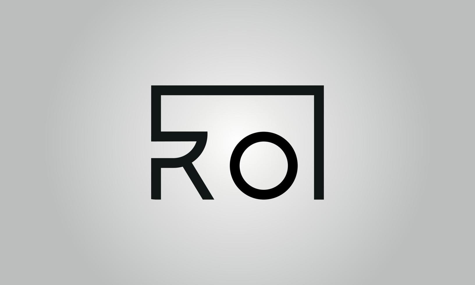 brev ro logotyp design. ro logotyp med fyrkant form i svart färger vektor fri vektor mall.