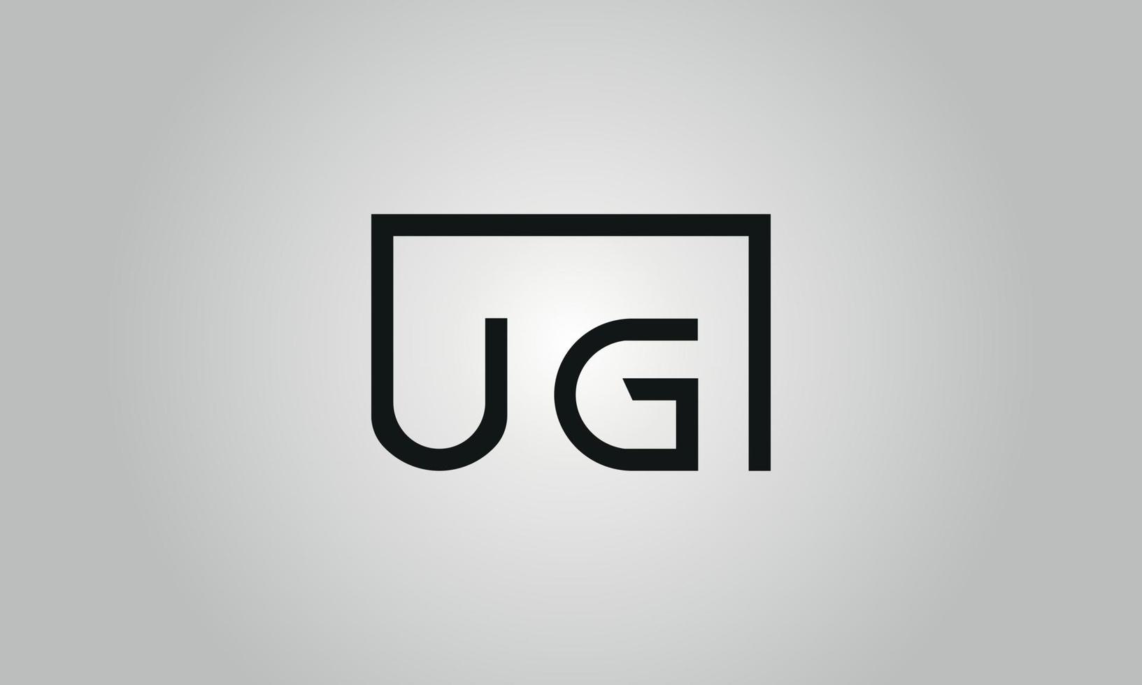 Buchstabe ug-Logo-Design. ug-Logo mit quadratischer Form in schwarzen Farben Vektor kostenlose Vektorvorlage.