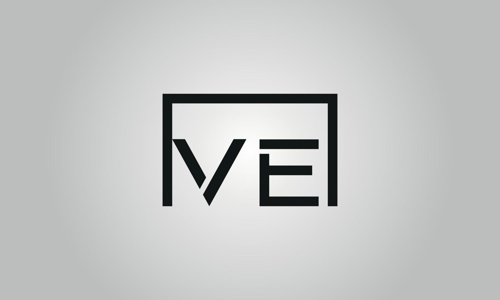 Buchstabe V Logo-Design. ve-Logo mit quadratischer Form in schwarzen Farben Vektor kostenlose Vektorvorlage.