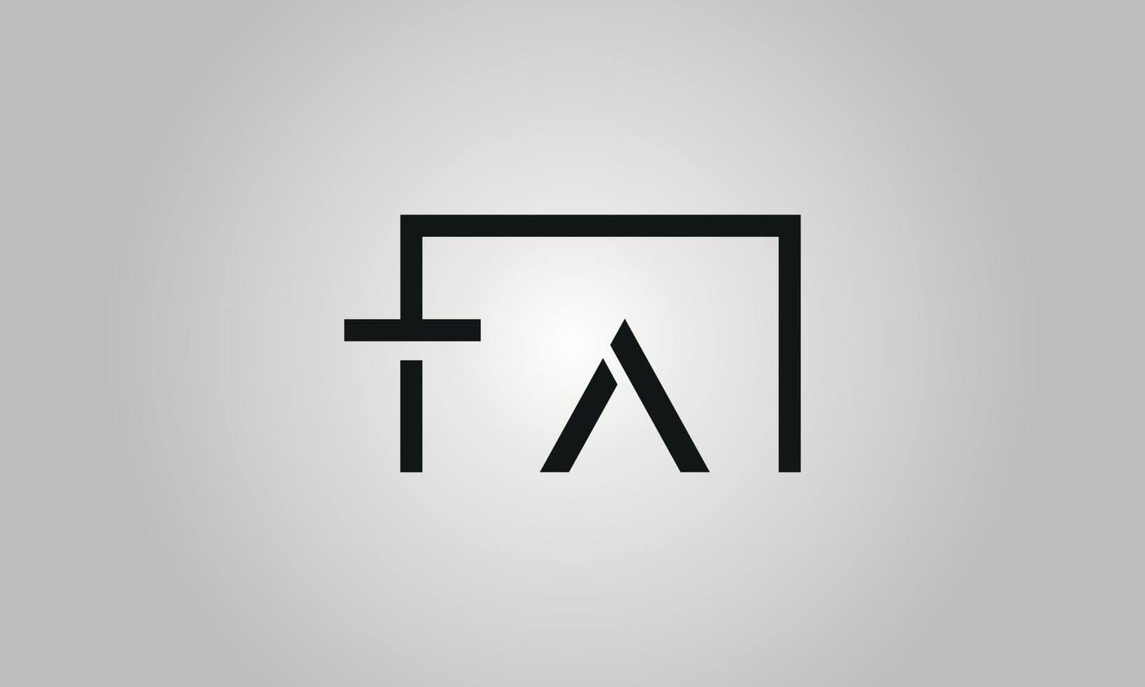 Buchstabe ta-Logo-Design. ta-Logo mit quadratischer Form in schwarzen Farben Vektor kostenlose Vektorvorlage.