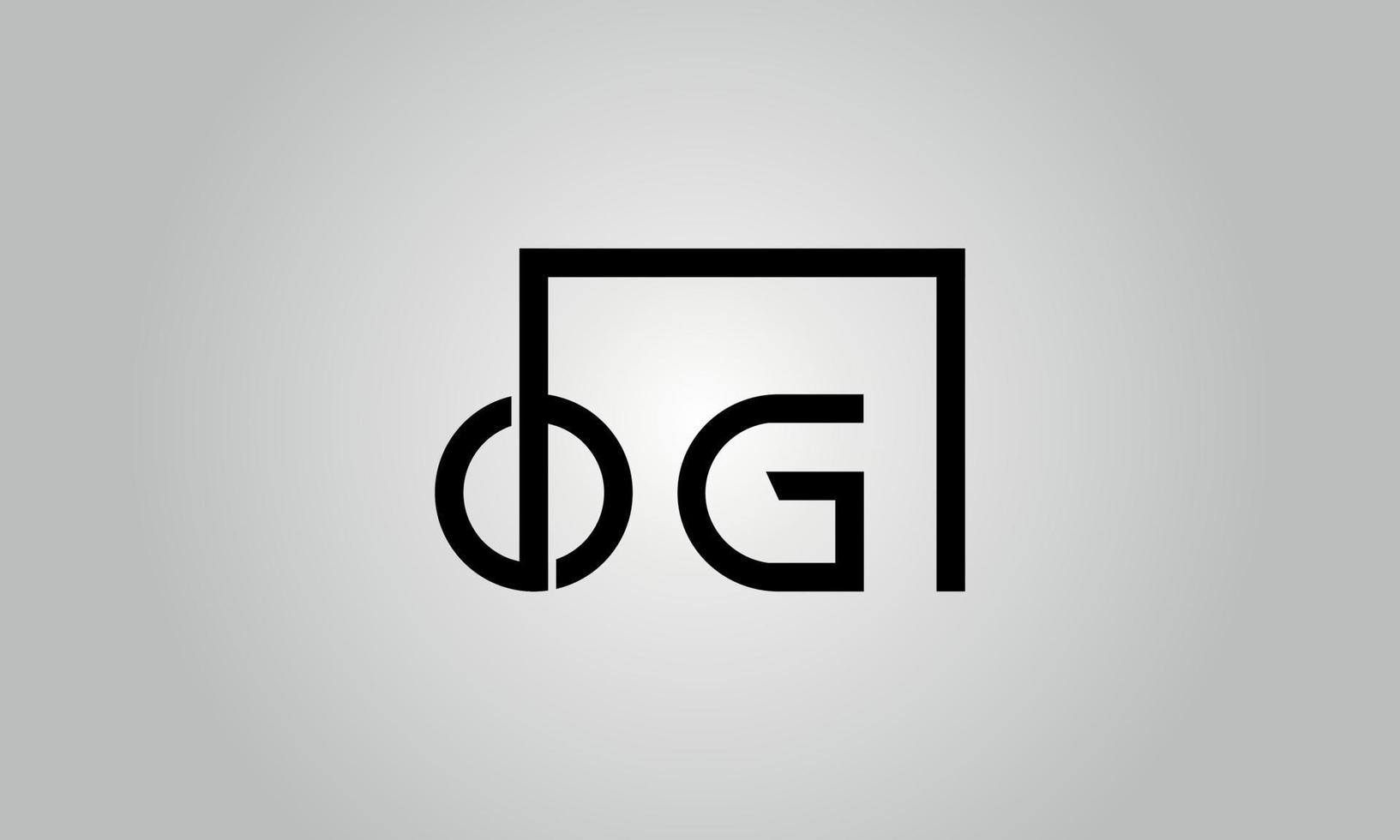Buchstabe og Logo-Design. og-Logo mit quadratischer Form in schwarzen Farben Vektor kostenlose Vektorvorlage.