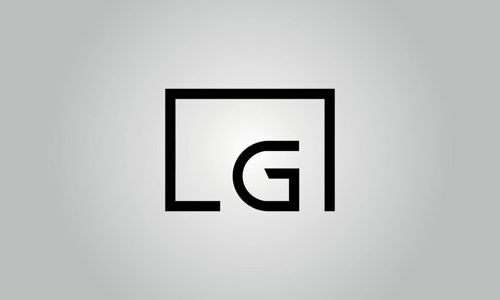 Buchstabe lg Logo-Design. lg-logo mit quadratischer form in schwarzen farben vector kostenlose vektorvorlage.