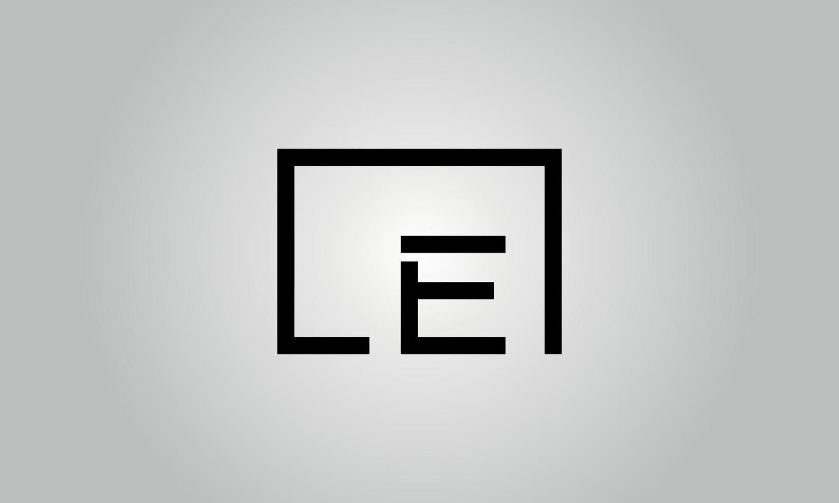 Buchstabe le Logo-Design. le-Logo mit quadratischer Form in schwarzen Farben Vektor kostenlose Vektorvorlage.