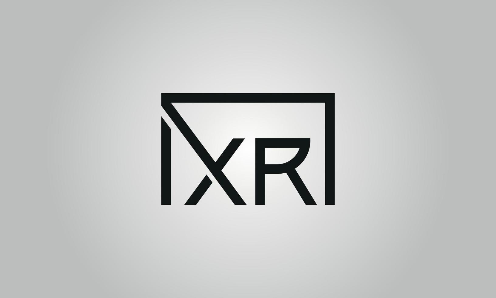 brev xr logotyp design. xr logotyp med fyrkant form i svart färger vektor fri vektor mall.