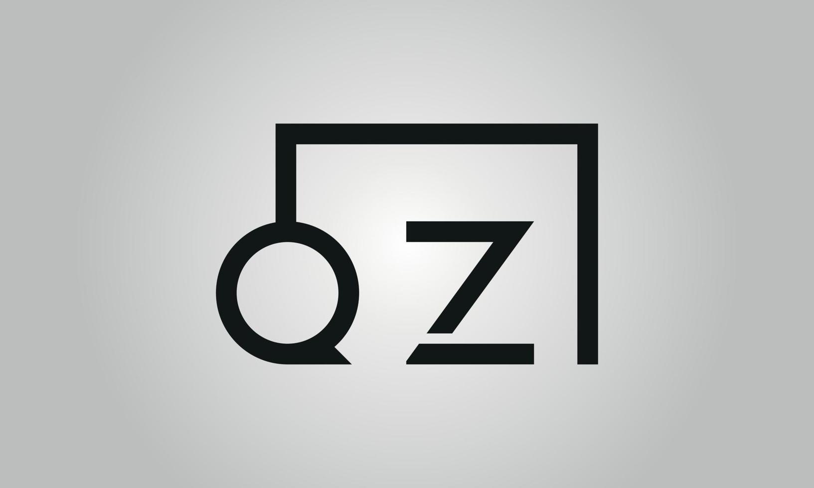 brev qz logotyp design. qz logotyp med fyrkant form i svart färger vektor fri vektor mall.