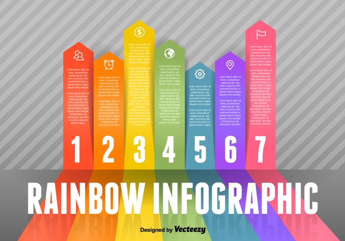 Regnbåge infografiska vektorelement vektor