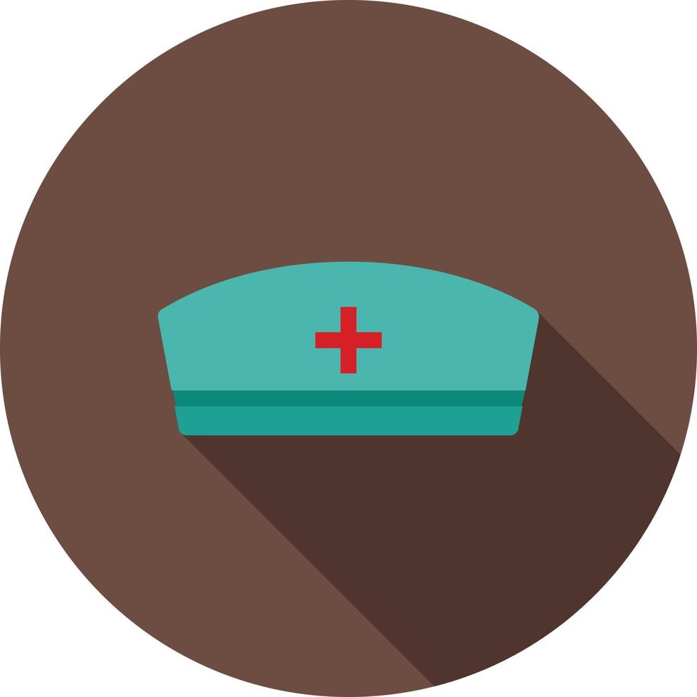 Krankenschwester Mütze flach lange Schatten-Symbol vektor