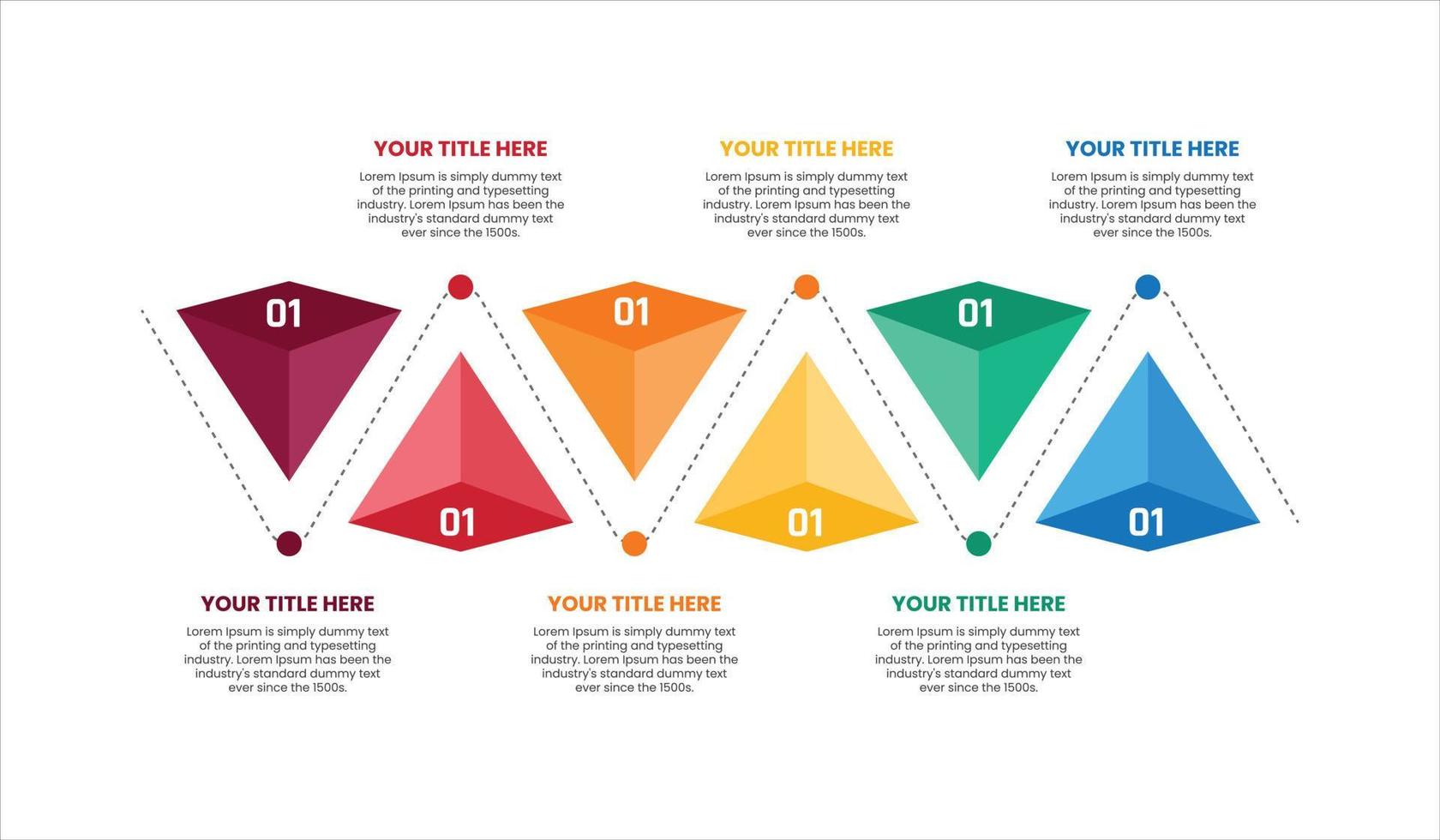 3D-Business-Infografik-Design-Flussdiagramm Schritte Elemente vektor