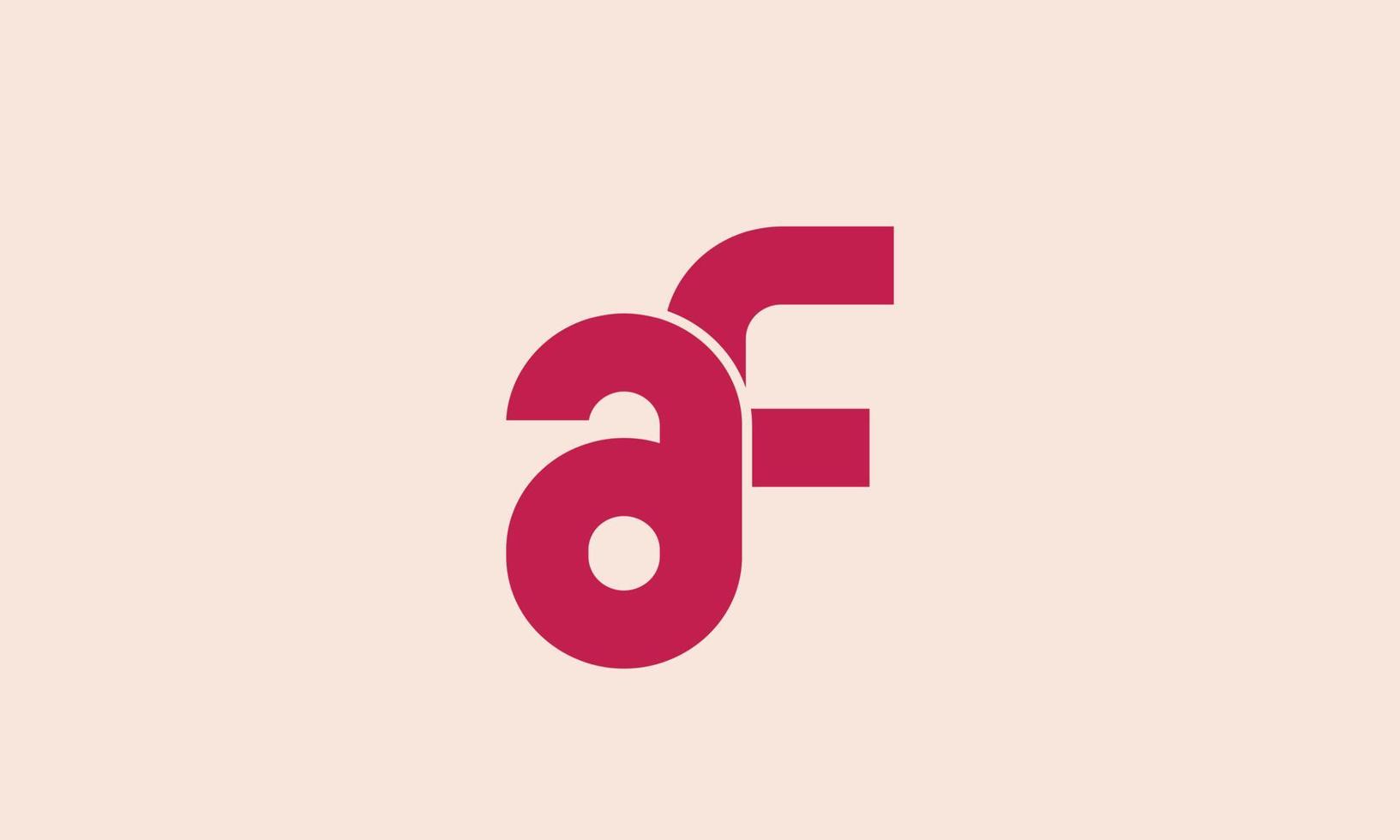 tryckalfabet brev initialer monogram logotyp af, fa, en och f vektor