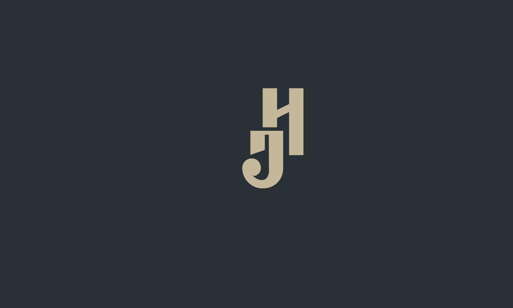 alfabetet bokstäver initialer monogram logotyp hj, jh, h och j vektor