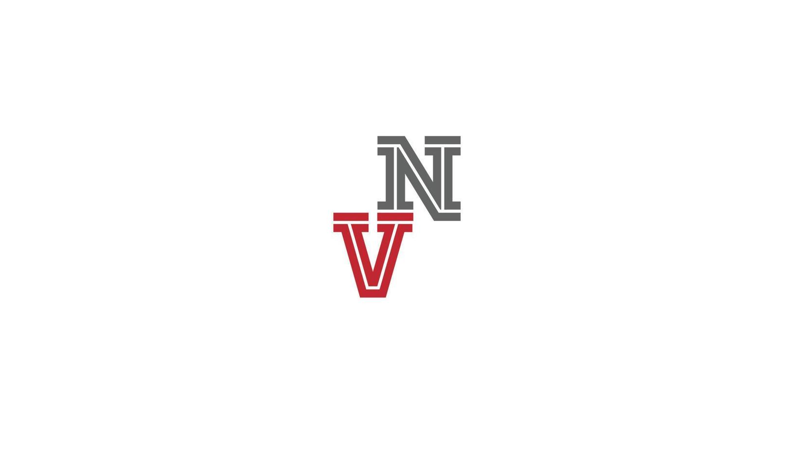 Alphabet Buchstaben Initialen Monogramm Logo vn, nv, v und n vektor