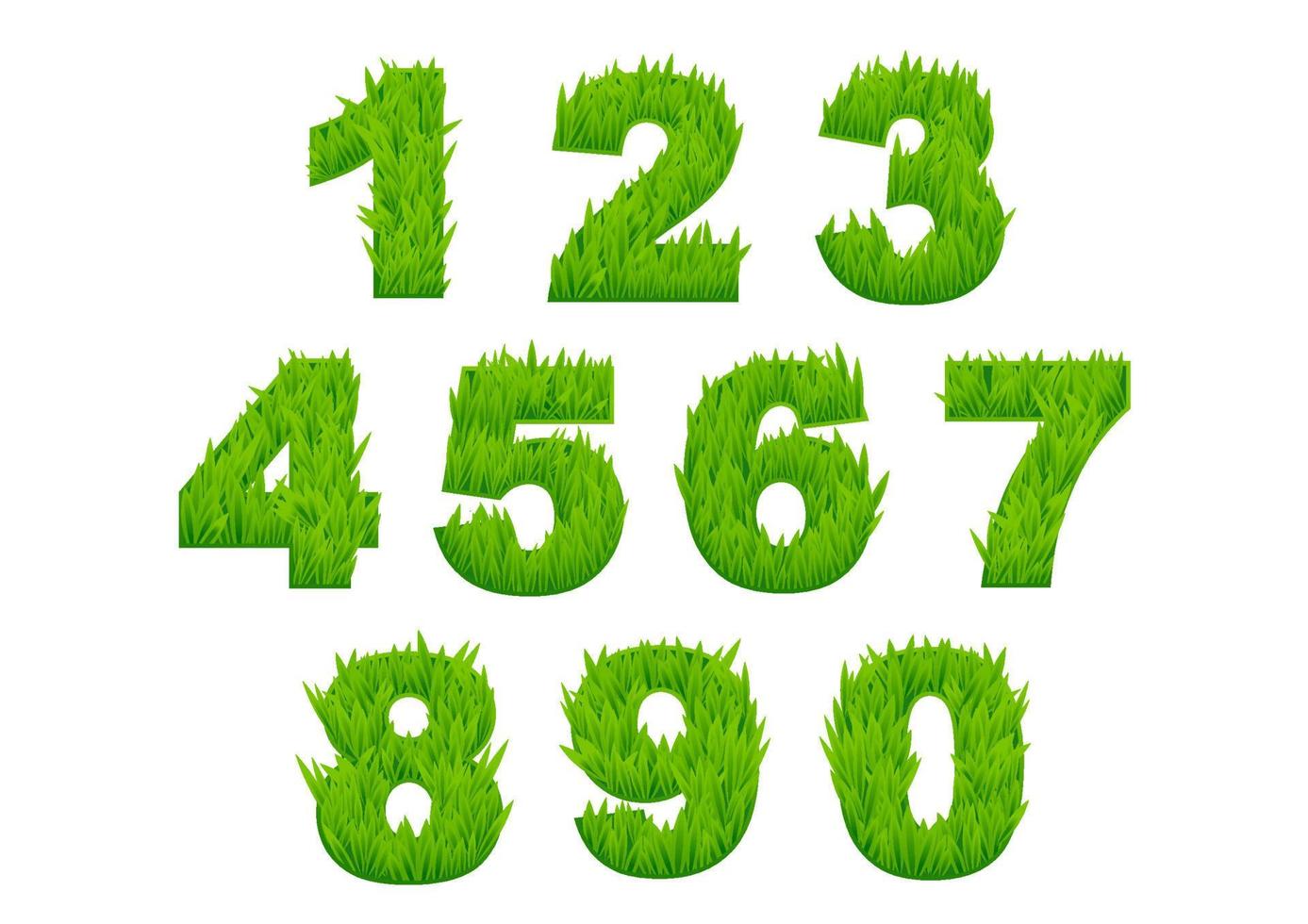 Gras Zahlen und Ziffern vektor