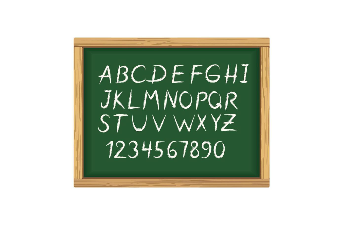 skola styrelse med krita alfabet brev vektor