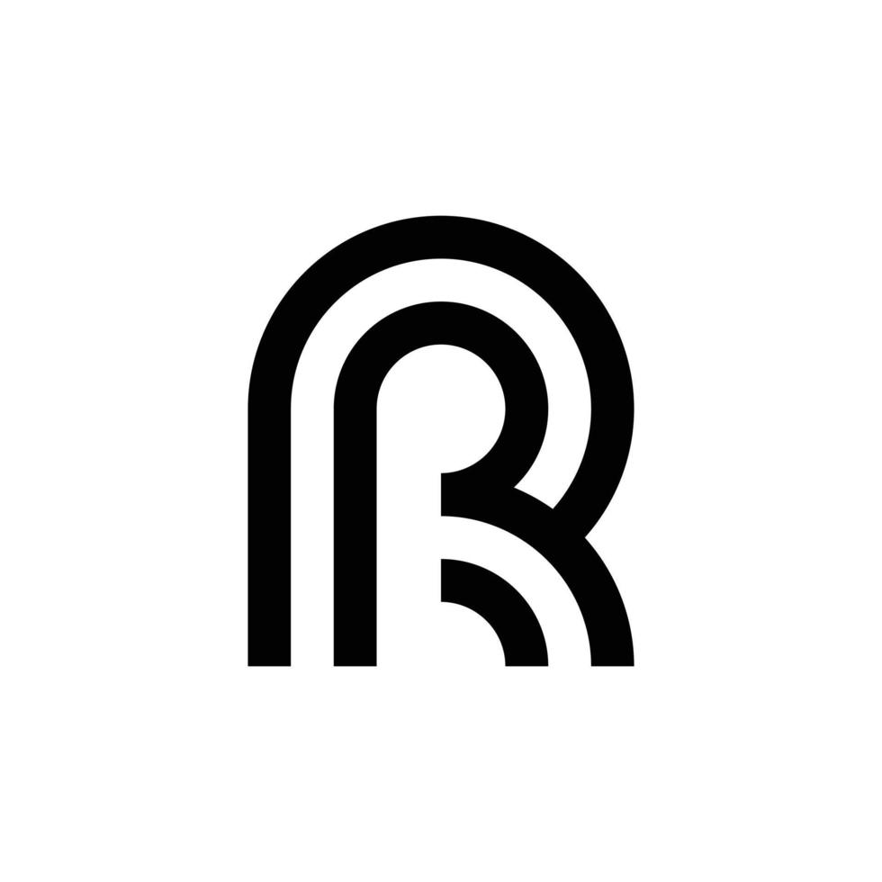 modernes monogramm-logo-design mit buchstabe r vektor