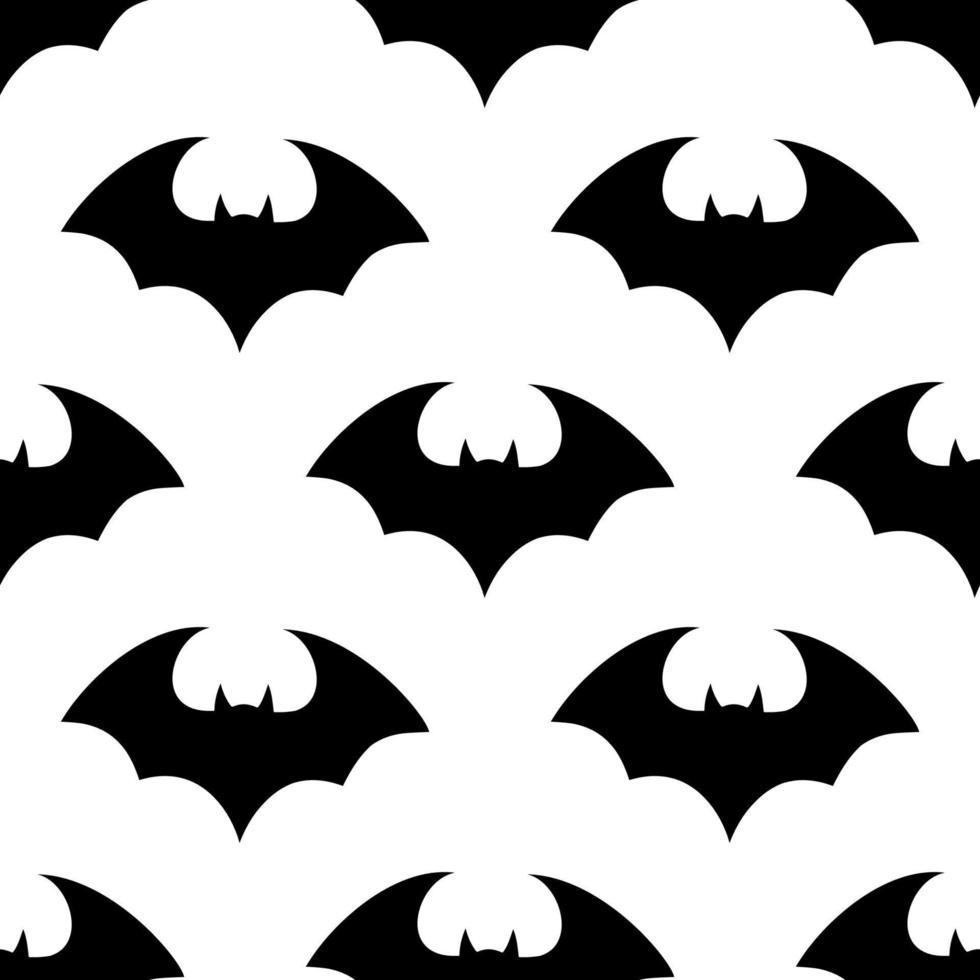 Halloween fliegende Fledermaus. Vampir-Vektor-Fledermaus. dunkle Silhouette von Fledermäusen, die in einem flachen Stil fliegen. nahtloses Muster. Halloween-Hintergrund. vektor