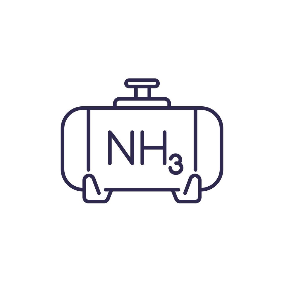 Symbol für Ammoniak, NH3-Gastankleitung vektor