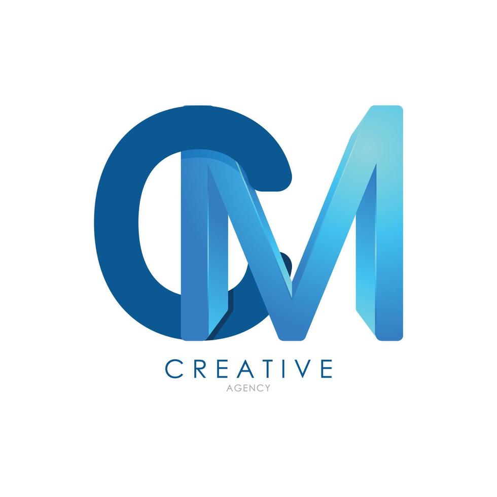 3d centimeter brev design logotyp mall för företag och företags- identitet vektor