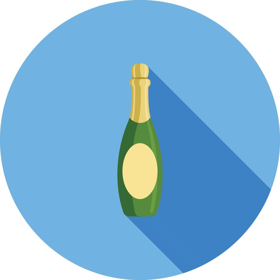 Champagner flaches langes Schattensymbol vektor