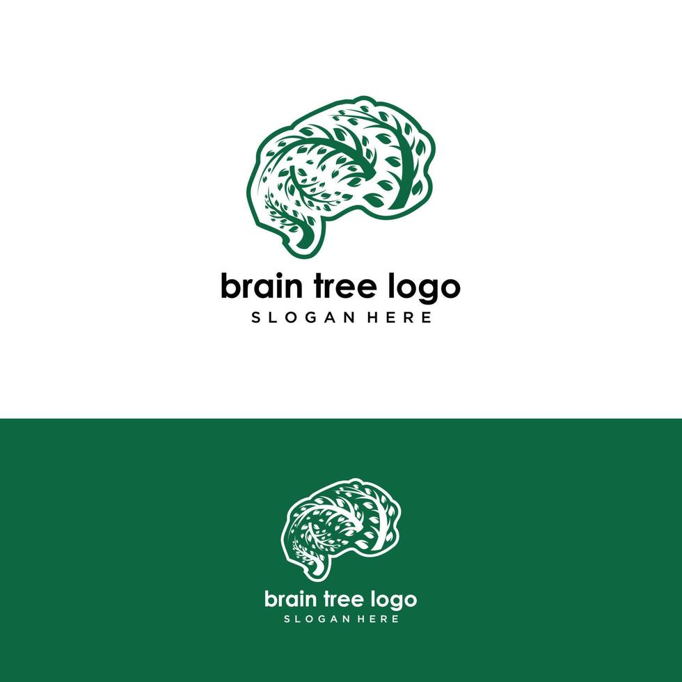 träd hjärnan logotyp koncept. mänskligt sinne, tillväxt, innovation, tänkande, symbol stock illustration. vektor