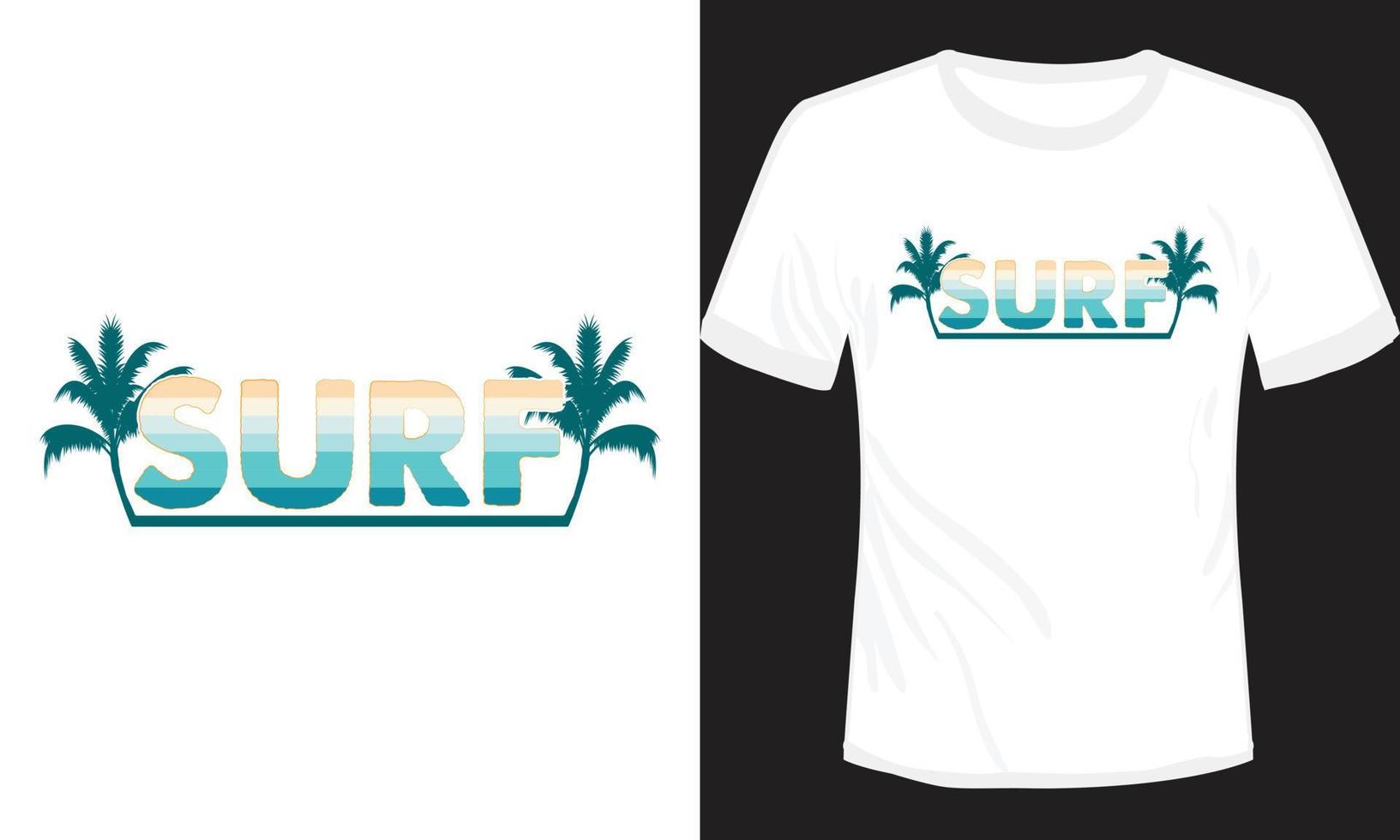 Surf-T-Shirt-Design-Vektor-Illustration vektor