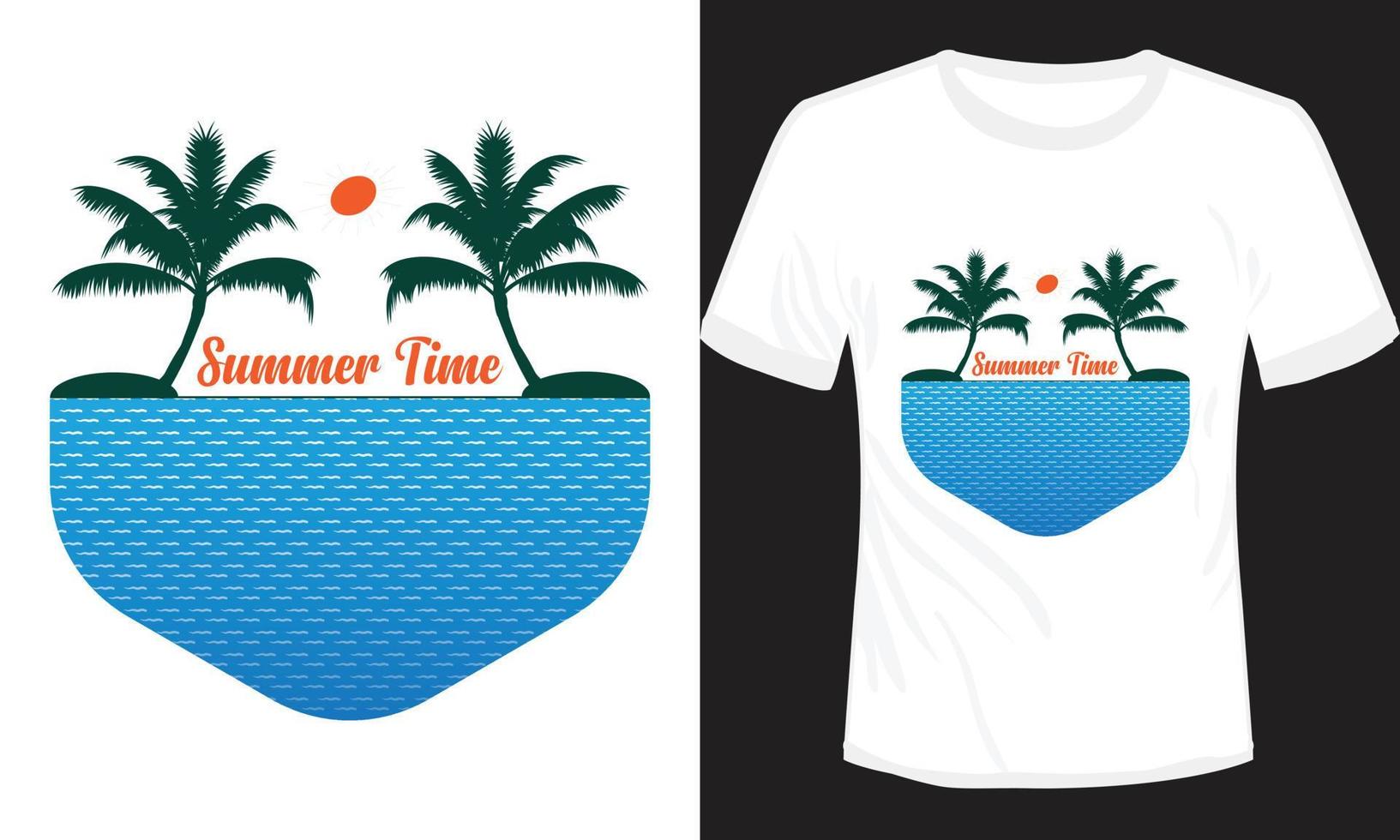 Sommerzeit-T-Shirt-Design-Vektorillustration vektor