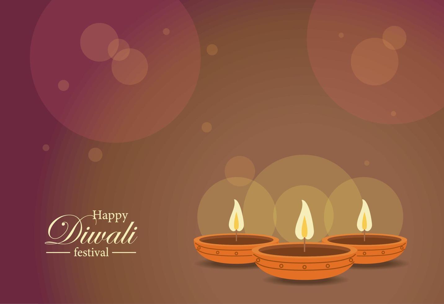 Diwali-Schriftzug mit Kerzen vektor