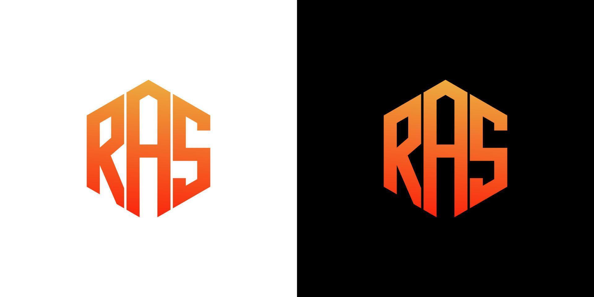 ras Brief Logo Design Polygon Monogramm Symbol Vektor Vorlage