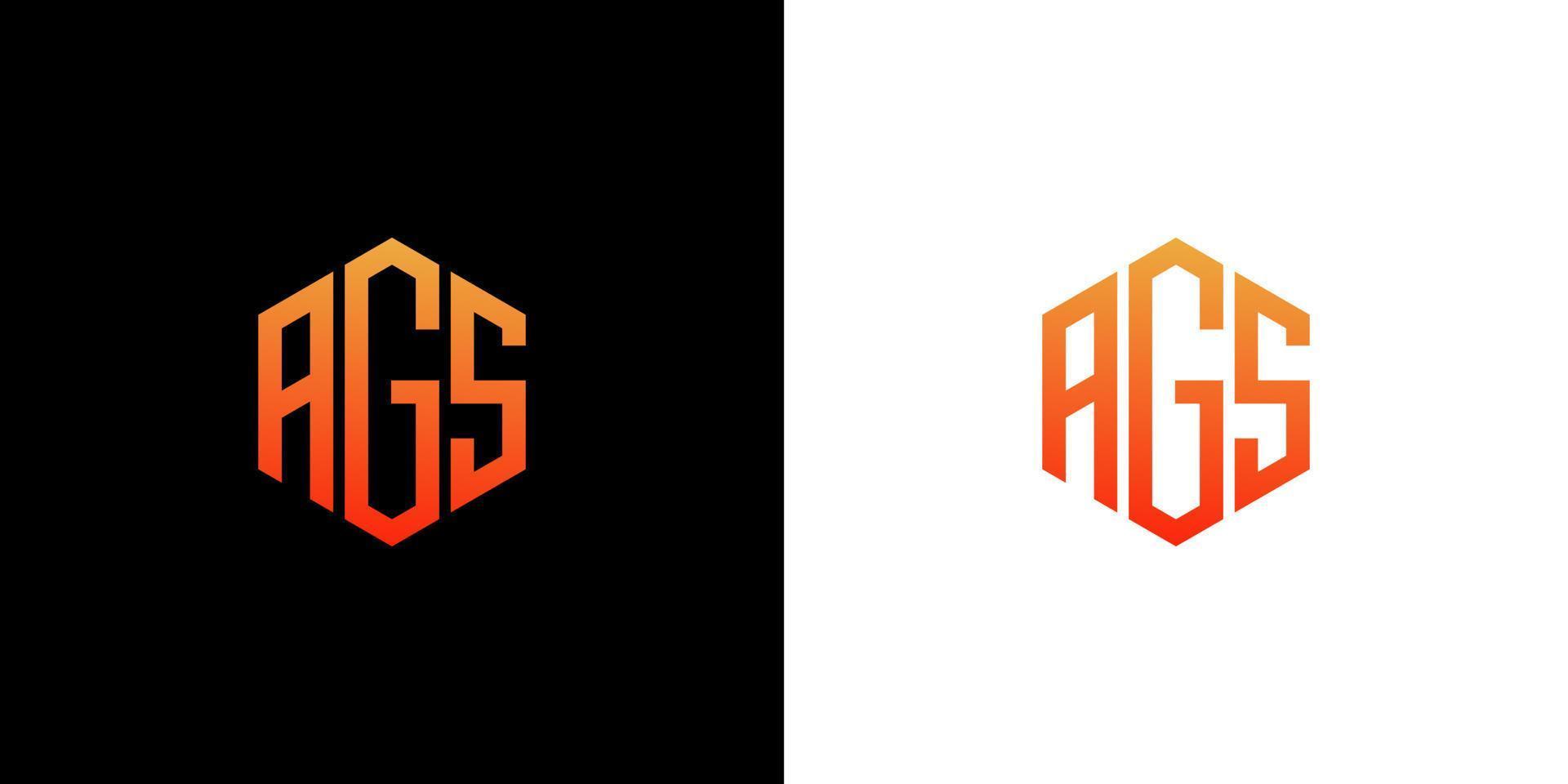 ags brev logotyp design polygon monogram ikon vektor mall