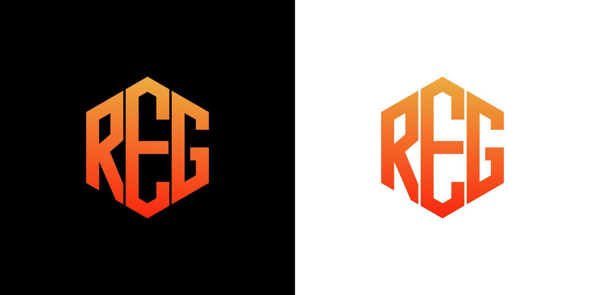 reg brev logotyp design polygon monogram ikon vektor mall