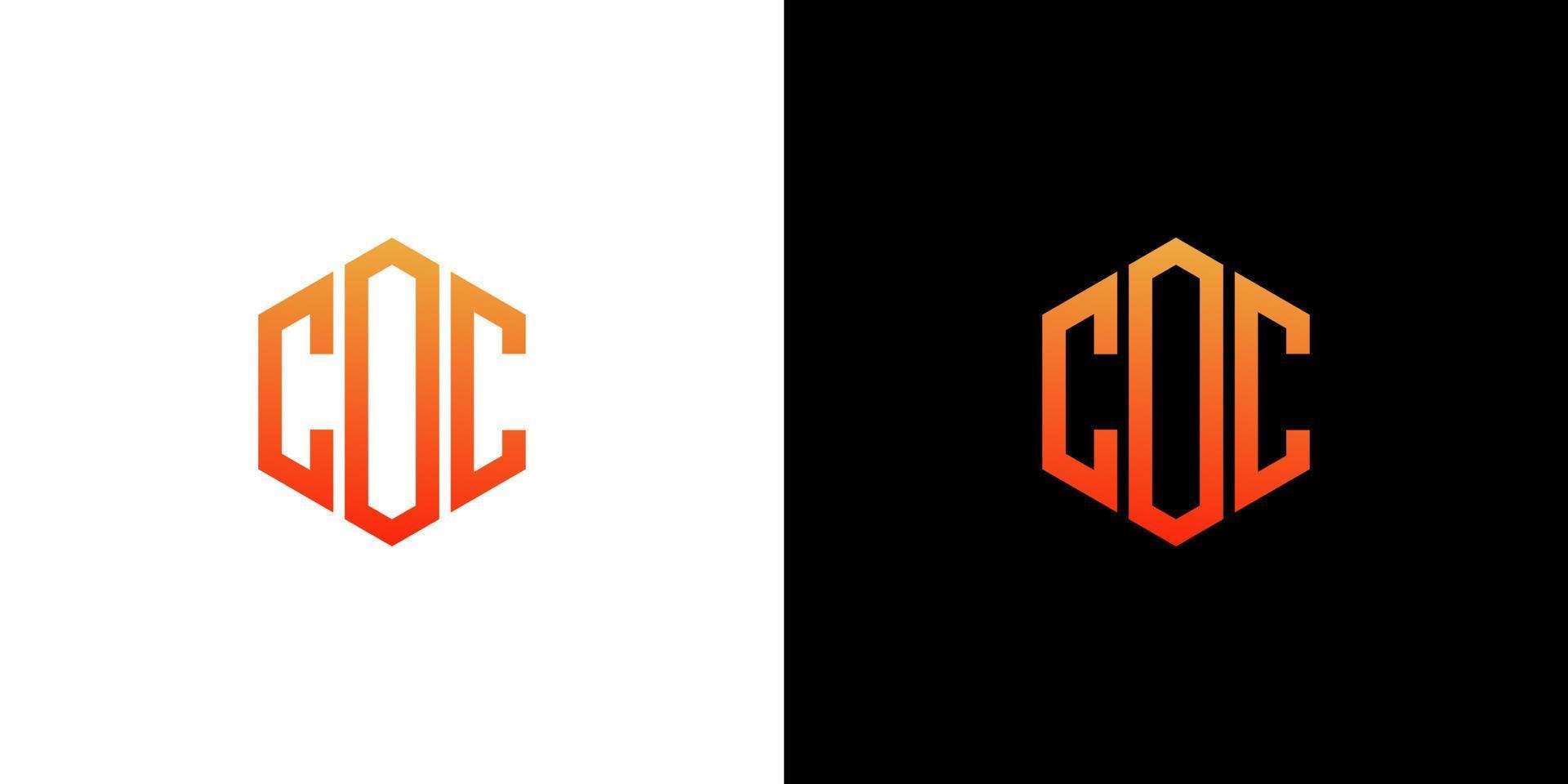 coc brev logotyp design polygon monogram ikon vektor mall