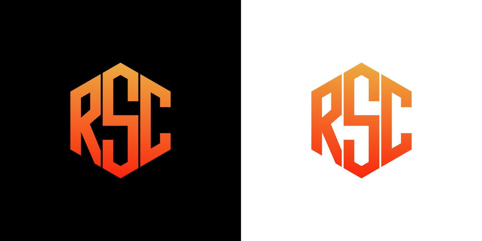 RSC-Brief-Logo-Design-Polygon-Monogramm-Symbol-Vektorvorlage vektor