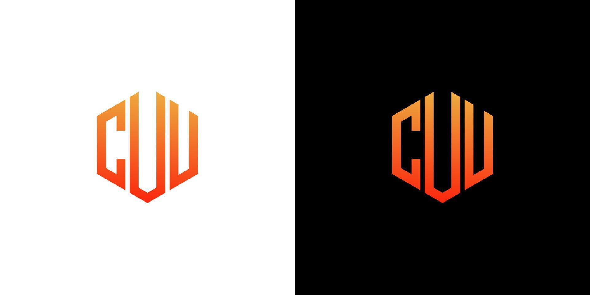 cuu brev logotyp design polygon monogram ikon vektor mall