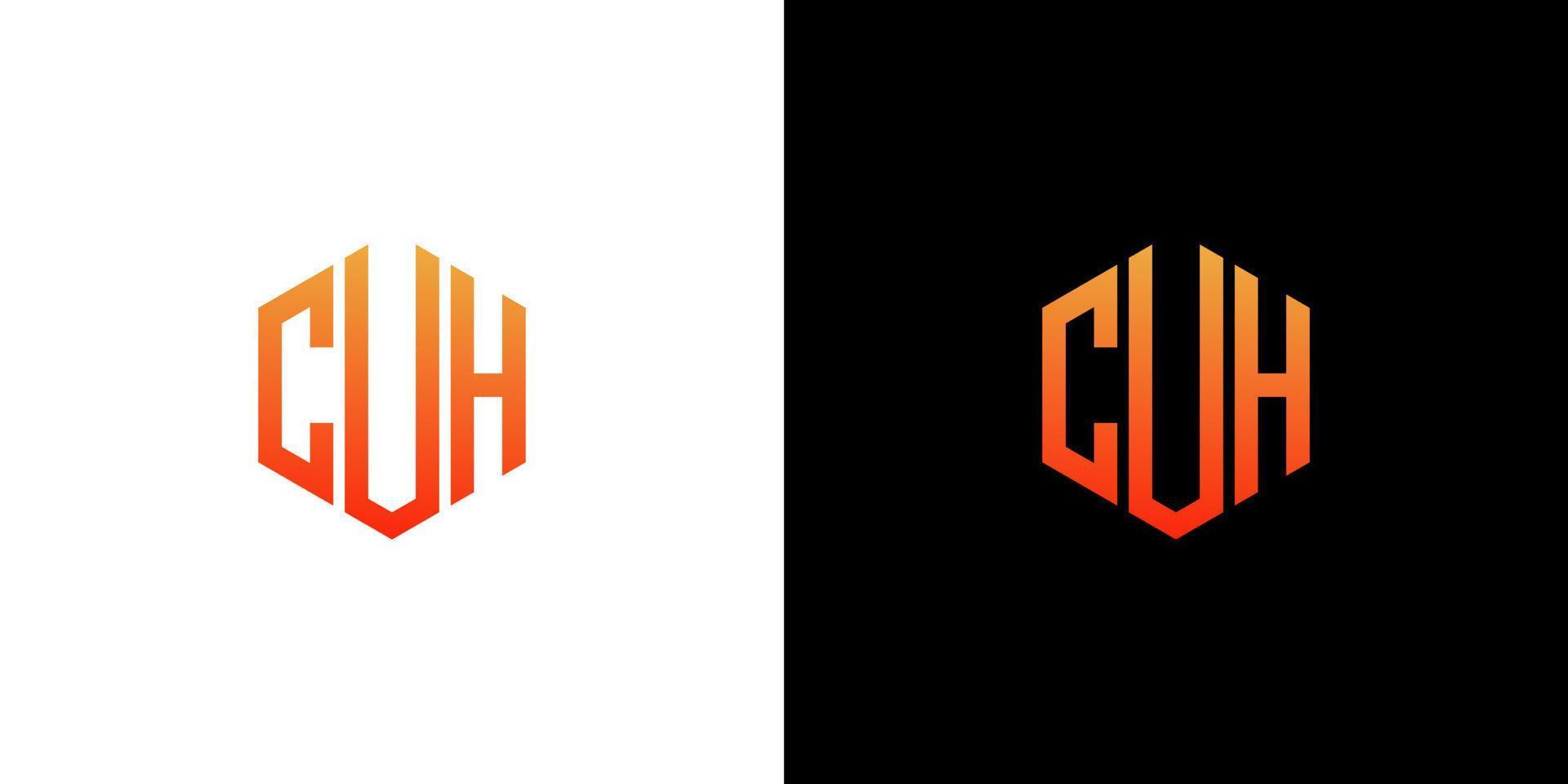 cuh brev logotyp design polygon monogram ikon vektor mall