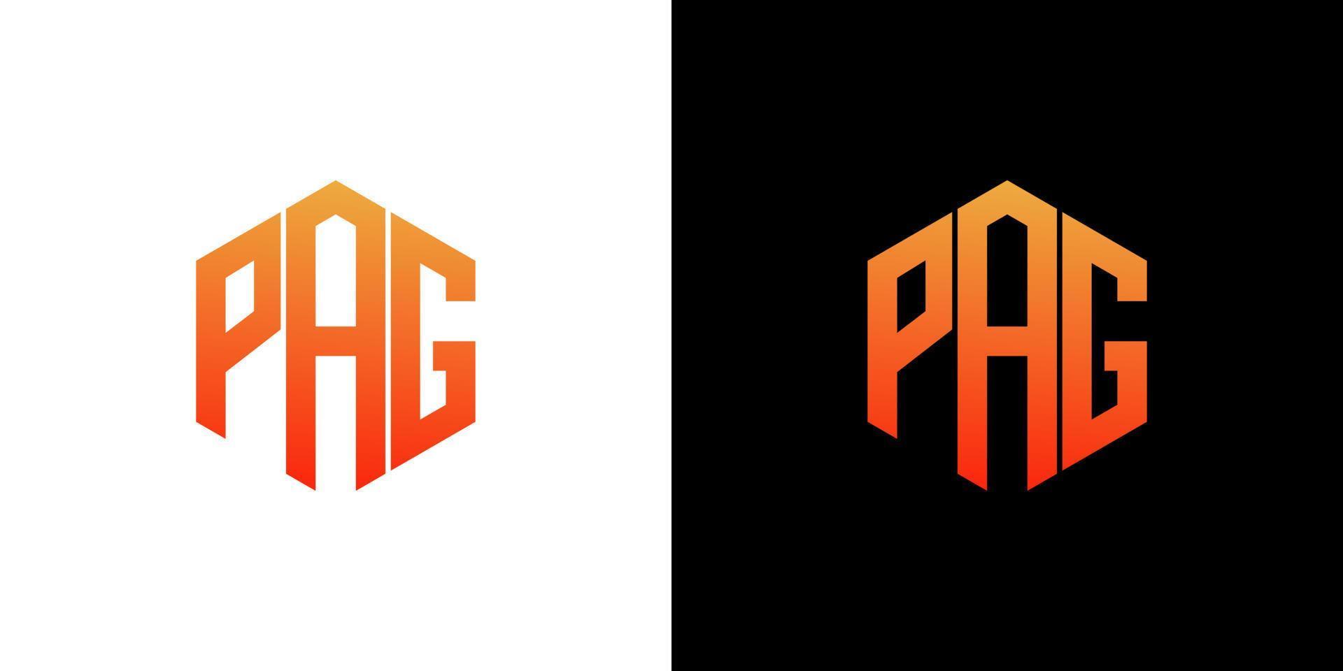 pag-Brief-Logo-Design-Polygon-Monogramm-Symbol-Vektorvorlage vektor