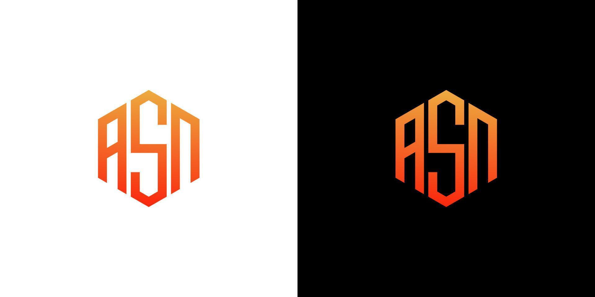 asn-Brief-Logo-Design-Polygon-Monogramm-Symbol-Vektorvorlage vektor