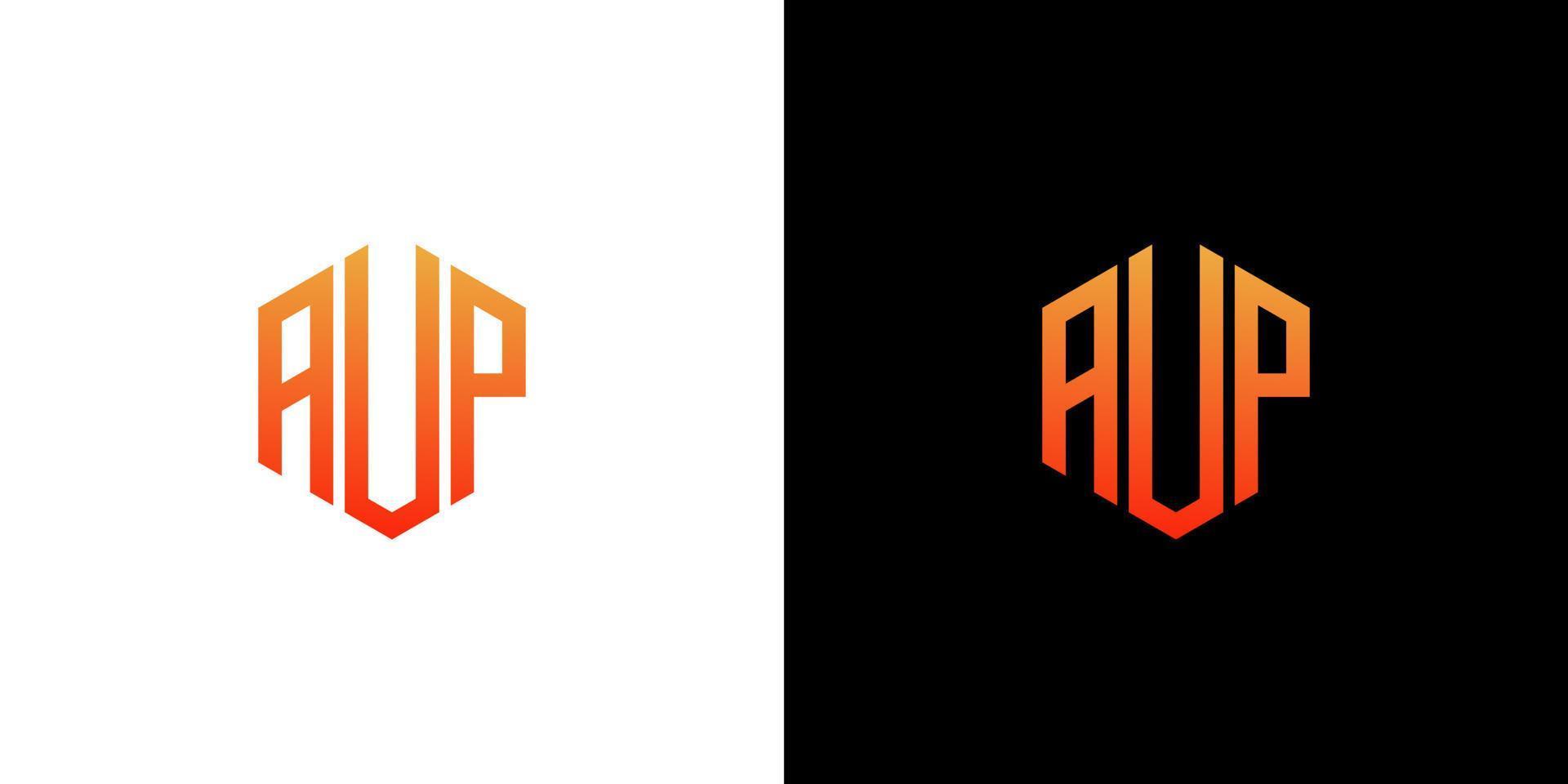 aup-Brief-Logo-Design-Polygon-Monogramm-Symbol-Vektorvorlage vektor