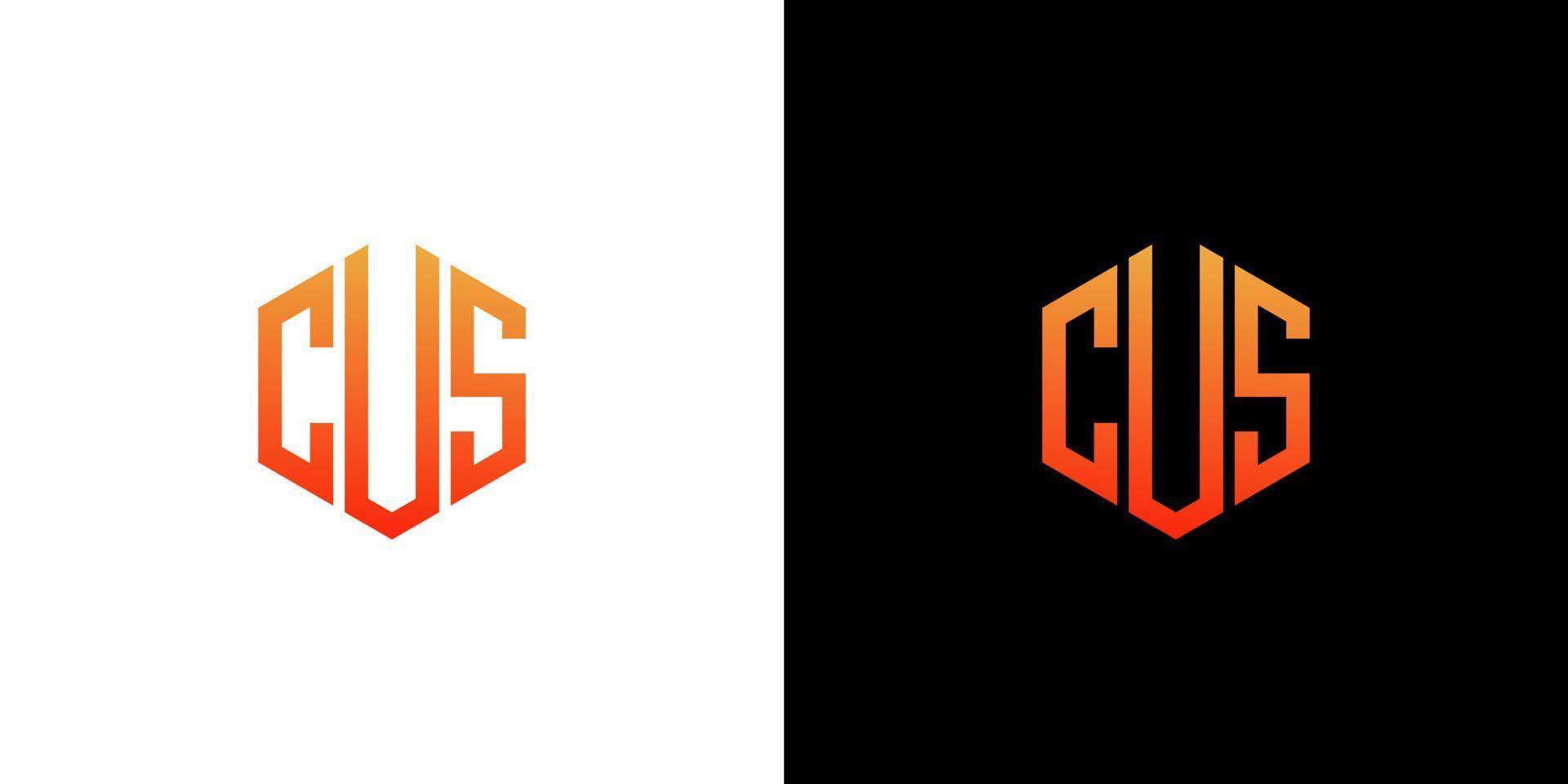 cus brev logotyp design polygon monogram ikon vektor mall